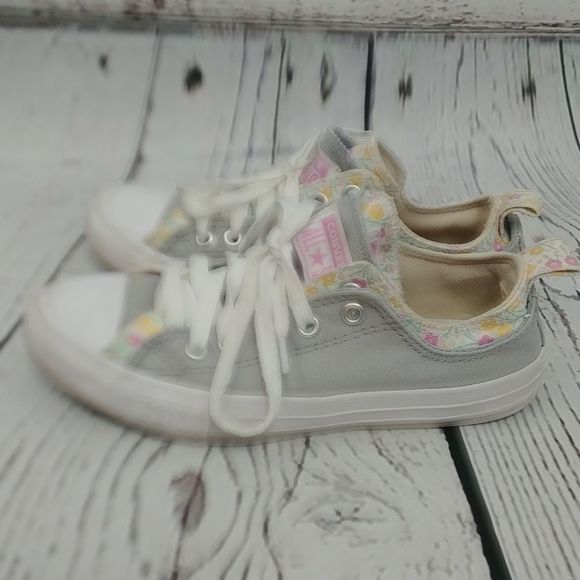 Converse Double Upper Gray Floral Sneakers - Picture 5 of 10